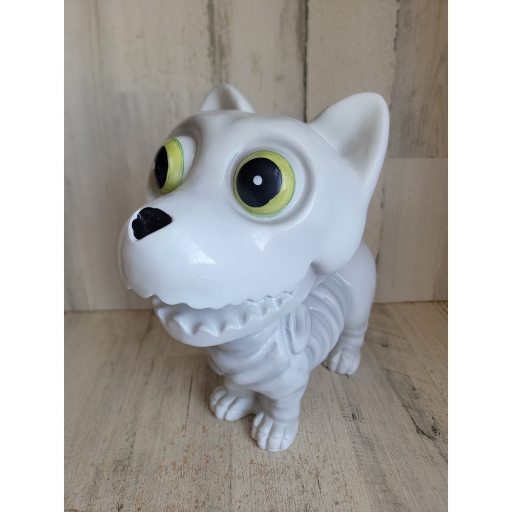 Ghoulish skeleton Halloween dog puppy bones Unique Home decor pet figure green